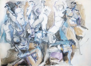 Olivier-Ognibene-8-(craie, brou de noix  et aquarelle)