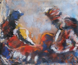 Olivier-Ognibene-Conversation-1-(huile sur papier)